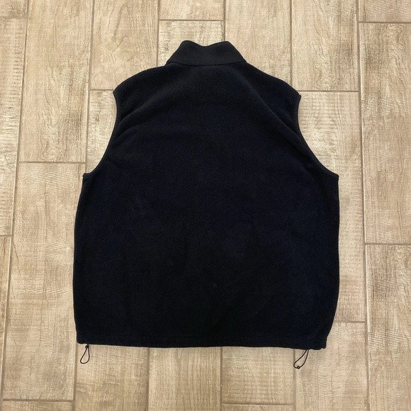 Lands' End Vest Unisex XXL Black Fleece Full Zip Pockets USA Outdoors Hiking - Picture 2 of 9